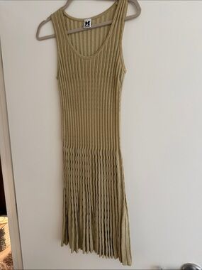M by Missoni Sleeveless Ribbed Knit Mini Dress in Olive